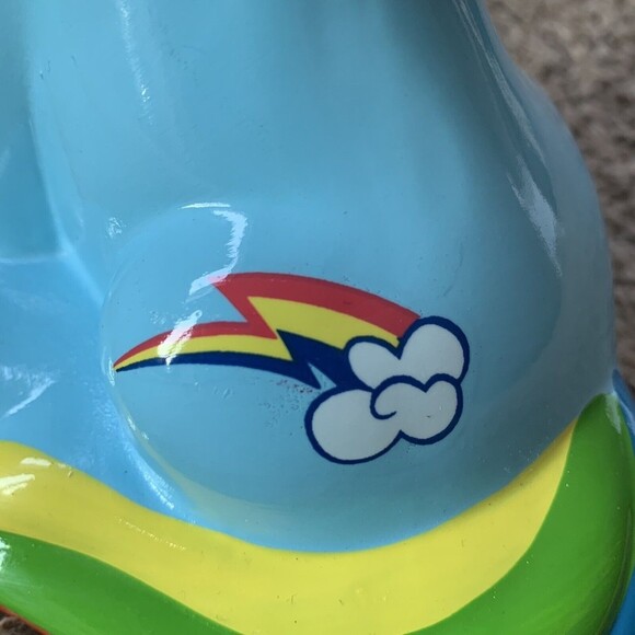 My Little Pony Rainbow Dash Pegasus 9.5" Ceramic Coin Piggy Bank w Plug MLP - Picture 5 of 7